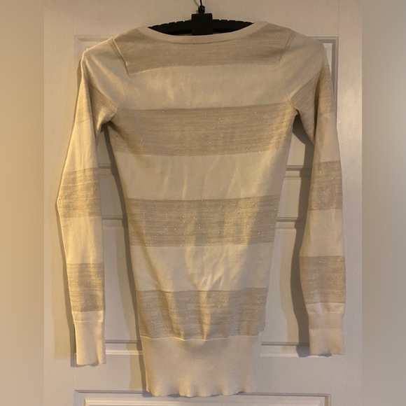 Guess Womens Knit Sweater Size S striped long sleeve V-neck - Picture 2 of 10